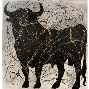 Pintura del artista Curro Leyton - Black Bull
